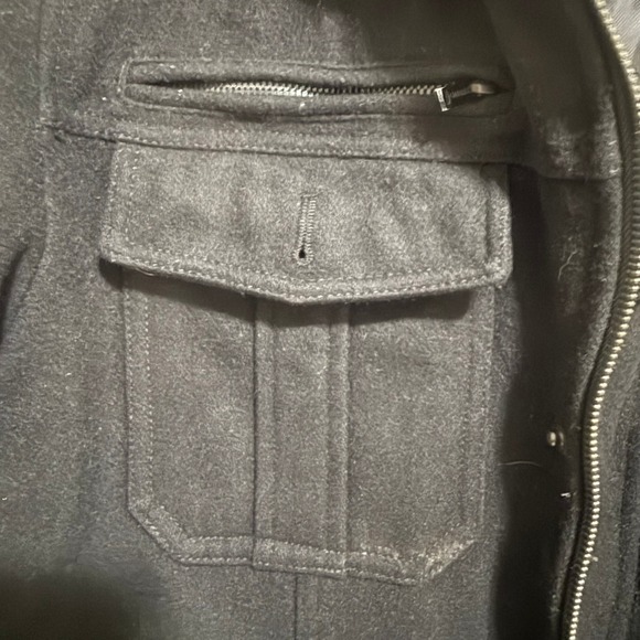 GUESS Mens Hooded Pea Coat Black Quilted Lining Utility Coat XL 111AB633 - Picture 8 of 16